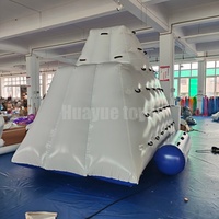Mur d'escalade gonflable en forme d'iceberg bleu et blanc sur mesure 5x3x3m pour parc aquatique et piscine – Jouet aquatique amusant