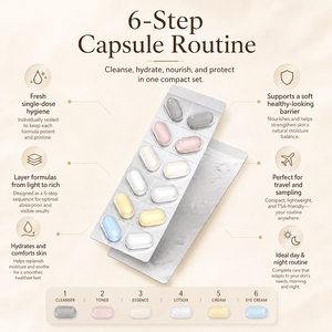 Kit <span class=keywords><strong>da</strong></span> Viaggio per la Cura della Pelle in Capsule Personalizzate, 6 Fasi: Detergente, Tonico, Essenza, Crema Contorno Occhi, Set Compatto Portatile - Product Image 3