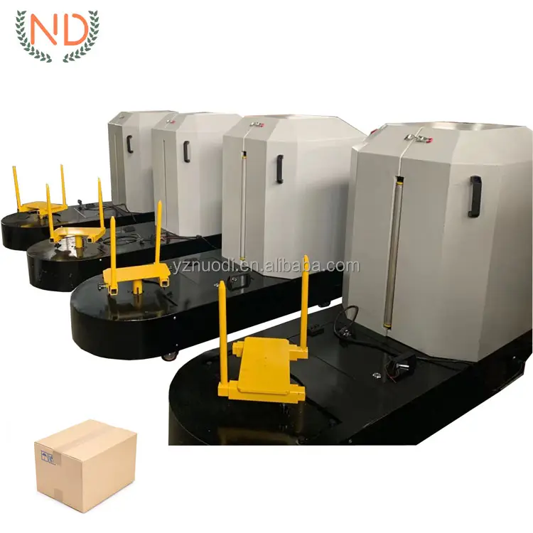 Automatic Carton Box Wrapper Packing Machine Airport Suitcase Parcel Luggage Film Wrapping Machine for Sale 0-30rpm 100kg 500mm