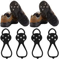 Crampons pour chaussures de glace antidérapantes en silicone pour l'extérieur Crampons élastiques pour crampons de traction Crampons à 5 goujons pour l'escalade