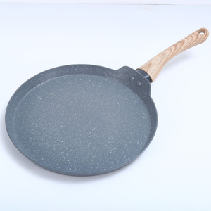 Poêle à crêpes/mille-crêpes en céramique avec revêtement antiadhésif, poignée en bois, design contemporain pour cuisinières à gaz et à <span class=keywords><strong>induction</strong></span> (usage domestique) - Product Image 2