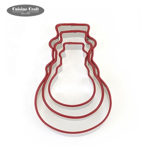 Ensemble de découpoirs à biscuits en acier inoxydable personnalisé LFGB, motif de Noël, pain d'épices, flocon de neige, avec bord en silicone - Product Image 4