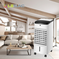 Ventilateur de sol puissant avec fonction d'humidification, télécommande, minuterie, rafraîchisseur d'air personnel et ventilateur pour serviettes.