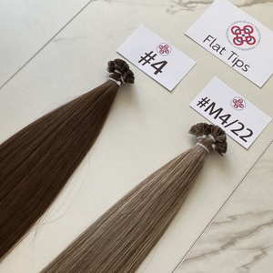 ต่อผมจากรัสเซีย # ผมต่อแบบเคราตินชนิดปลายแบนมองไม่เห็น 4 เส้น รุ่น M4/22 แบบ Pre-Bonded ผสมผมแท้สี 4/22  จัดเรียงเกล็ดผม - Product Image 2