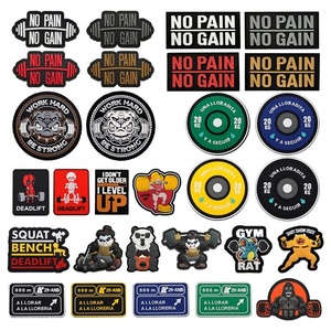Bestseller serie Fitness Cartoon PVC Velcro Patch per attrezzatura sportiva all'aperto, zaino e decorazione di abbigliamento - Product Image 1
