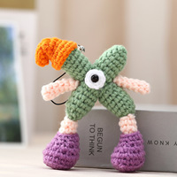 Pendentif en crochet 3D amusant en forme de lettre, porte-clés en fil tricoté à la main, alphabet personnalisé, ornement de sac, cadeau d'anniversaire DIY