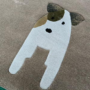 Alfombra de seda de bambú con patrón de logotipo de perro de 240x300cm, Alfombra de lujo con patrón de animales para suelo de dormitorio, alfombra con mechones a mano para habitación de niños - Product Image 3