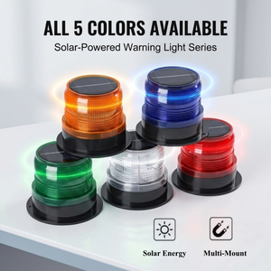 Luz de Advertencia de Tráfico con Energía Solar, Luz Intermitente LED para Barricadas, para Seguridad Vial - Product Image 1