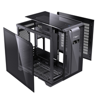 Lovingcool Casing komputer kustom Panel kaca menara Atx & Casing Hitam Aluminium Desktop Pc permainan kabinet Casing