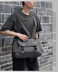Wholesale Canvas Messenger <b>Bag</b> Large Capacity Lightweight Durable Buckle Closure All Seasons Daily Use - Product Image 6