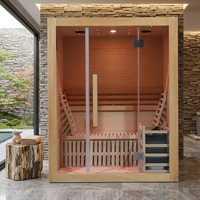 Sauna de Vapor con Puertas de Vidrio, Spa en Casa para 2 Personas