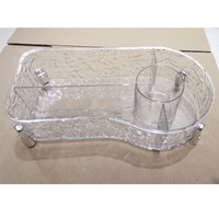 Boîte de rangement cosmétique de bureau Yiou sur pieds, pour soins de la peau, rouges à lèvres et parfums, avec étagère à effet ondulé, sans couvercle