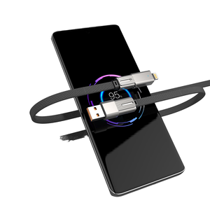 4-in-1 100W Fast <b>Charging</b> USB <b>Cable</b> Light Zinc Alloy Braided Dual Rotary Compatible with IP15 <b>Type</b>-<b>C</b> USB for Computers - Product Image 5