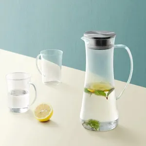 Ấm đun nước lạnh với trong suốt thép không gỉ nắp cao Borosilicate Pyrex công suất lớn cà phê nồi, uống nồi, ấm đun nước mát