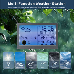 Grand affichage clair chiffres blanc rétro-éclairage Station météo horloge de Table numérique calendrier prévisions météo horloge - Product Image 4