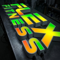 Lettres lumineuses LED sans cadre en acier inoxydable sur mesure pour enseigne de restaurant, supermarché, façade, IP65 résistant aux intempéries