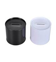 Tirelire en fer blanc pour pièces de monnaie (Dollar américain, Livre sterling, Euro) - Recyclable