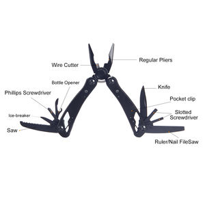 Pinze Pieghevoli Industriali da Esterno 11-in-1 con Lama Seghettata, Multiuso Fai-da-te, in Acciaio Inossidabile, Coltello Tascabile Portatile - Product Image 3