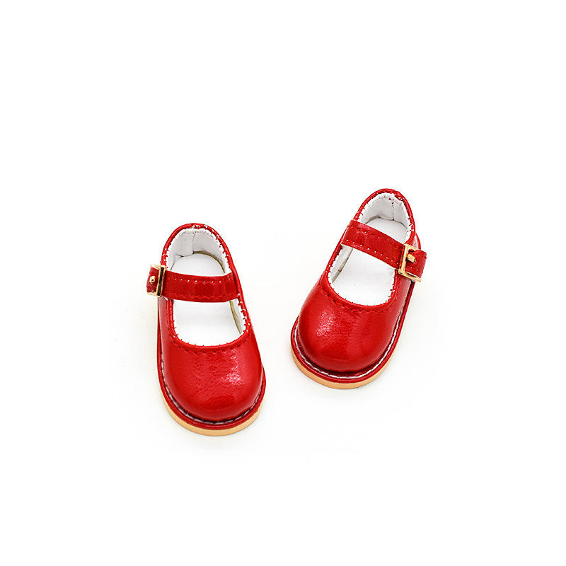 British style red leather shoes - 1/6 bjd
