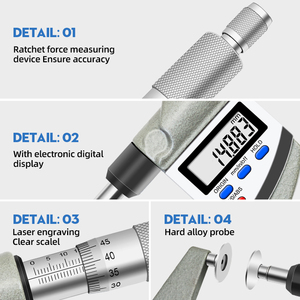 Hengliang độ chính xác cao kỹ thuật số micromet 0-25mm Đường kính ngoài đĩa đầu xoắn ốc bánh răng với phổ biến dòng bình thường - Product Image 3