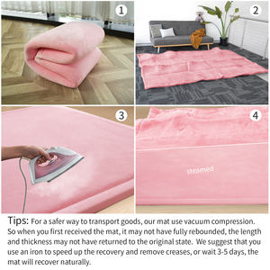 OEM ODM Tapis moderne et sûr pour les tout-petits Tapis de sol en mousse épaisse rose velours corail Tapis de parc Tatami en mousse à mémoire de forme - Product Image 6