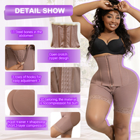 Shorty gainant taille haute épais à compression, effet rehausseur de fesses, Fajas Colombianas Moldeadoras, post-opératoire BBL pour femmes