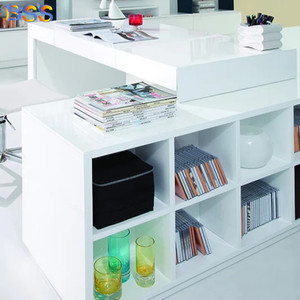 Colore bianco Boss ufficio scrivania con mensola a forma di L segretario tavolo piccolo angolo ufficio tavolo per la vendita - Product Image 4