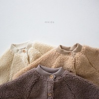 Mono de bebé de manga larga estilo adorable, de forro polar cálido Sherpa, con gorro de oso, antiarrugas, unisex, con cierre de botones