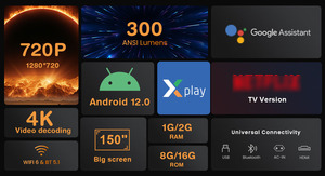 Chất Lượng Cao Mg50 Pro Xách Tay 4K <span class=keywords><strong>Mini</strong></span> Chiếu Thông Minh Android 12.0 Wifi Đầy Đủ HD 1080P LED Home Movie Theater Video Chiếu - Product Image 4