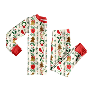 Ensembles de pyjama de Noël pour enfants filles, haut à manches longues et pantalon imprimés de Noël, 2 pièces, tenues de nuit pour les fêtes - Product Image 4