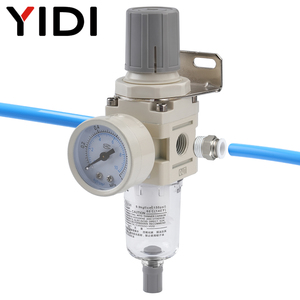 Bộ lọc không khí điều chỉnh với máy đo áp suất khí nén giảm van Phù hợp SMC loại Bộ dụng cụ 1/4 AW2000-02 + AL2000-02 - Product Image 1