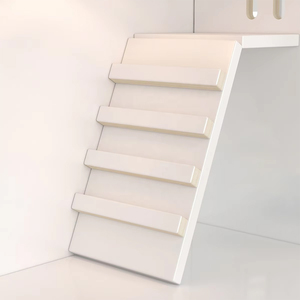 Villa pour chat moderne et fermée avec LED, mobilier de luxe respirant blanc pour animaux de compagnie, maison intérieure pour chat avec <span class=keywords><strong>toit</strong></span> en bois, motif animalier, <span class=keywords><strong>sans</strong></span> assemblage - Product Image 6