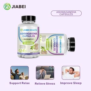 Fabricant de compléments alimentaires sur mesure, capsules d'ashwagandha personnalisées, améliore la qualité du sommeil pour les adultes, vitamines en gros - Product Image 2