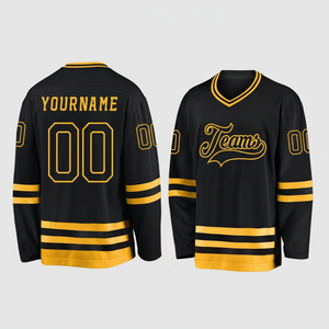 Maillot de hockey sur glace pour jeunes en polyester 100% de haute qualité coupe ajustée maillots de hockey sur glace bon marché taux de gros uniforme OEM - Product Image 1