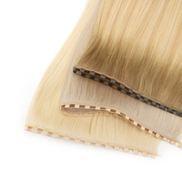Extensions de cheveux humains Remy Genius Weft, noir naturel, rouge, blond, ondulation naturelle, 26 pouces, usage professionnel en salon, prêtes à être expédiées