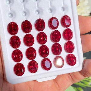 พลอยสังเคราะห์สีแดงทรงรีแบบแฟลชคุณภาพสูงจากโรงงาน ราคาส่ง สำหรับผู้ซื้อที่ต้องการพลอยสังเคราะห์ พลอยสีแดง พลอยที่ปลูกในห้องปฏิบัติการ - Product Image 3