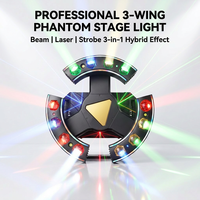 Lampu Panggung Profesional 3-Wing Phantom LED Moving Head, Efek Hibrida 3-in-1 RGBW Beam Laser Strobe untuk DJ Bar Klub Pesta Pertunjukan