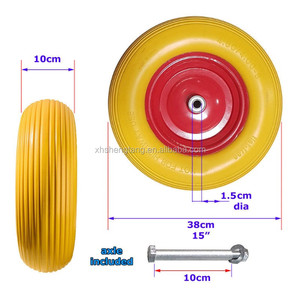 16 inci 4.00-8 tahan tusukan datar gratis tanpa tabung busa padat roda untuk gerobak tangan truk gerobak - Product Image 3