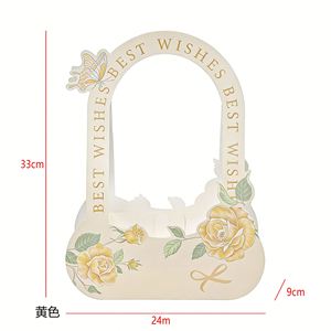 Boîte à fleurs portable à motif papillon en gros, boîte cadeau pour bouquet, fournitures d'emballage pour fleuristes - Product Image 6