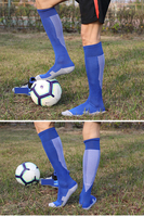 Chaussettes de football pour enfants et adultes, à semelle éponge, extensibles, sportives, hautes jusqu'au genou, tricotées, pour le sport