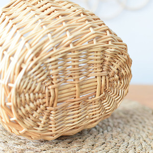 Rattan <b>Woven</b> <b>Basket</b> Round Handmade Storage <b>Basket</b> For Flowers Plants Food Snacks - Product Image 4