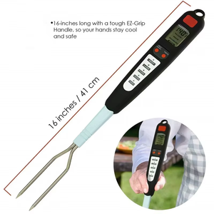 Handheld Double <span class=keywords><strong>Needle</strong></span> Digital Food Termômetro para Churrasco Personalizado Material ABS Meat Fork OEM ODM Suporte USB Comunicação - Product Image 3