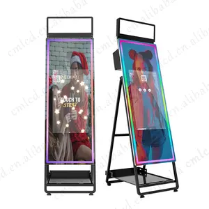 Portable New Photobooth Camera And Printer Optional Selfie Photo Booth Shell Folding Magic Mirror Photo Booth Machine