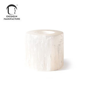 Producer Hot Sale White Natural Selenite Crystal Round 3 Size <strong>Tealight</strong> Candle <strong>Holder</strong> for Meditation - Product Image 5