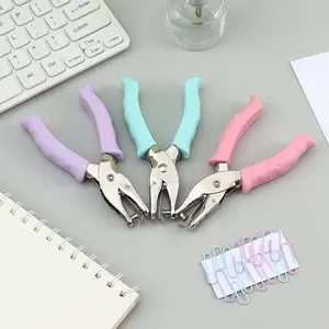 OEM ODM Hot Sale Factory Piler Punch Factory Wholesale Hole Punch 6mm Round Hole Macaron Color Plier Paper Punch