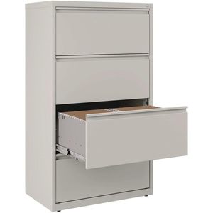 Alera Light Gray 4-Drawer Lateral <b>File</b> 30\" X 18.62\" X 52.5\" Metal 4 Legal/Letter-Size <b>File</b> Drawers - Product Image 3
