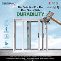 ROGENILAN, Proveedor Chino de Ventanas Corredizas de Aluminio con Rotura de Puente Térmico, Ventanas Corredizas Horizontales de Doble Acristalamiento con Mosquitera