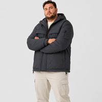 Veste matelassée en duvet pour homme, style utilitaire, à capuche, fermeture éclair intégrale, poches, cordon de serrage, hiver, grandes tailles, surdimensionnée, 6XL, 7XL