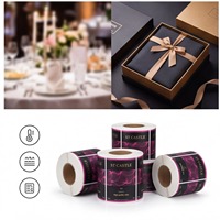 Étiquettes de vin personnalisables, durables, résistantes à l'huile, en feuille d'or, en rouleau, avec design élégant de marquage à chaud pour supermarchés et expositions