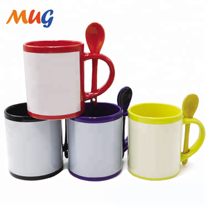 <span class=keywords><strong>Taza</strong></span> de promoción de <span class=keywords><strong>taza</strong></span> de sublimación de cerámica colorida de 11oz <span class=keywords><strong>con</strong></span> parche de caja blanca y cuchara - Product Image 2